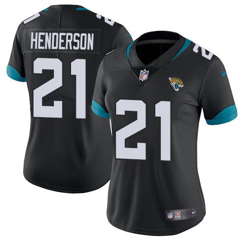 Nike Jacksonville Jaguars #21 C.J. Henderson Black Team Color Women Stitched NFL Vapor Untouchable Limited Jersey->women nfl jersey->Women Jersey